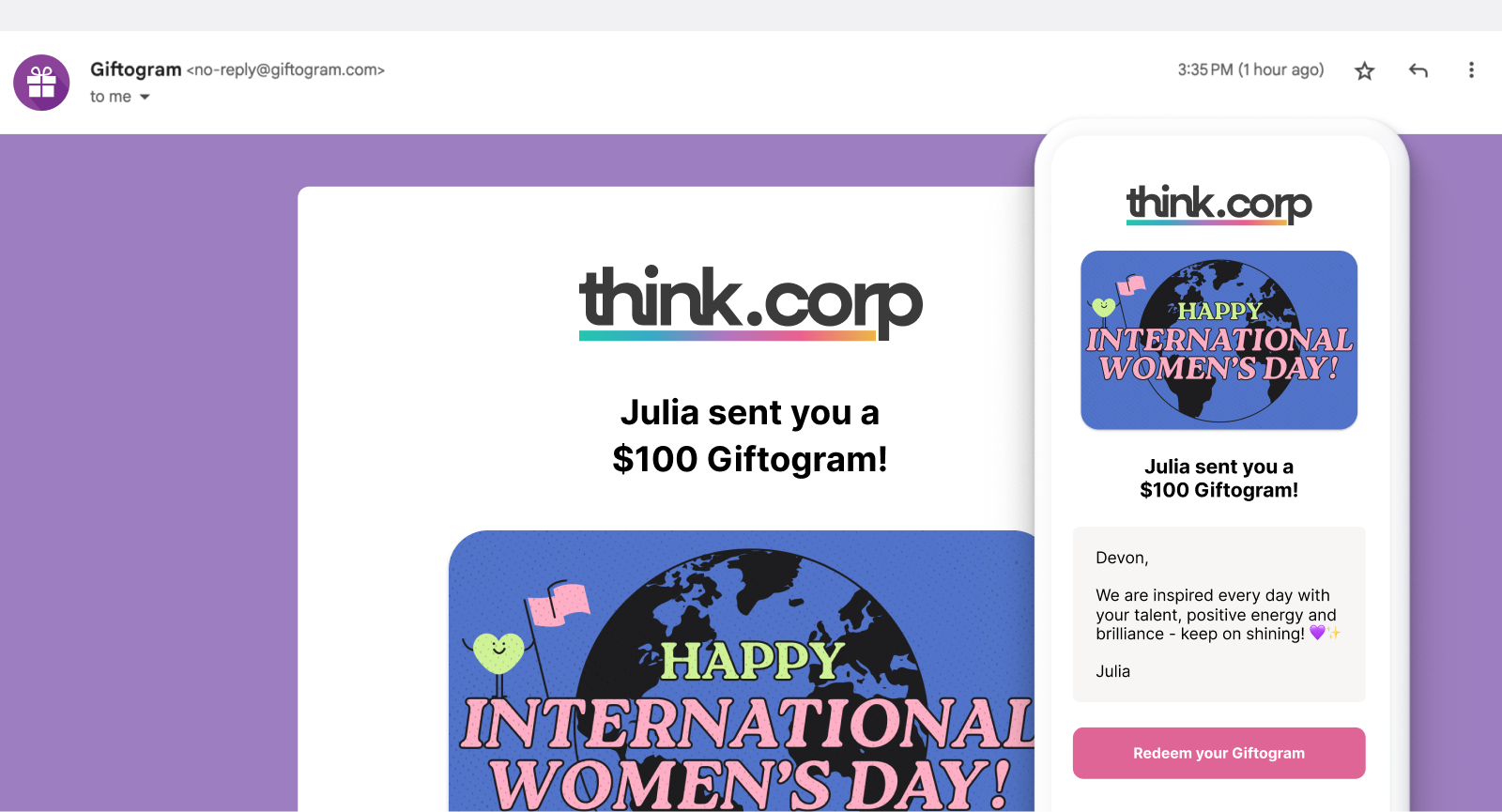 International Women's Day gift card designs for 2025